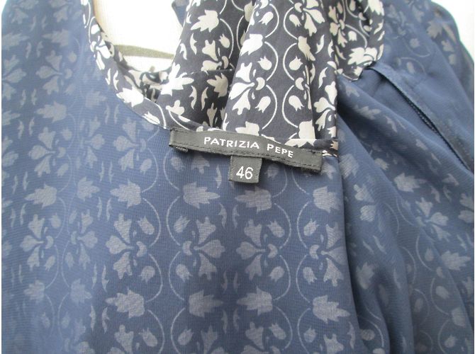 Vestido Patrizia Pepe de seda azul oscuro sin mangas - vista 4