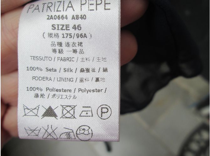 Vestido Patrizia Pepe de seda azul oscuro sin mangas - vista 5