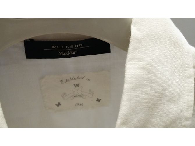 Weekend Max Mara Camisa de Lino Blanca Blanco - vista 6