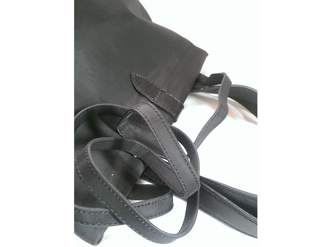 Borsa a mano Aridza Bross in tela nera Nero - vista 10