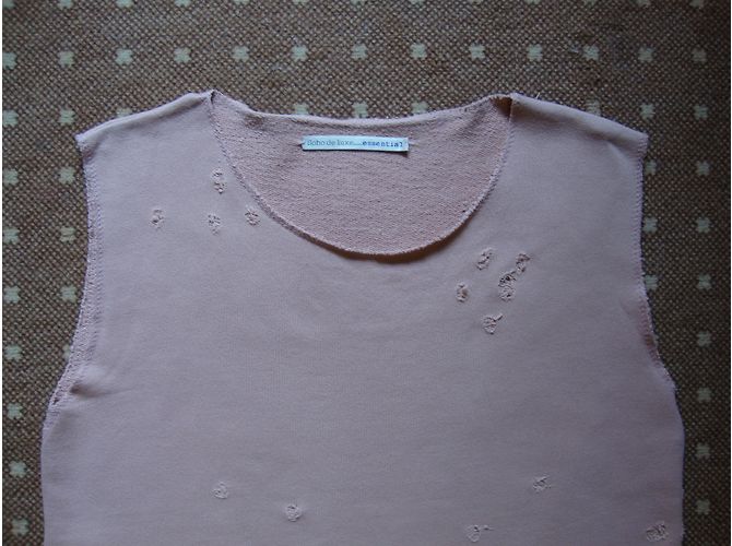 Autre Marque Camiseta de algodón rosa cuello redondo - vista 4