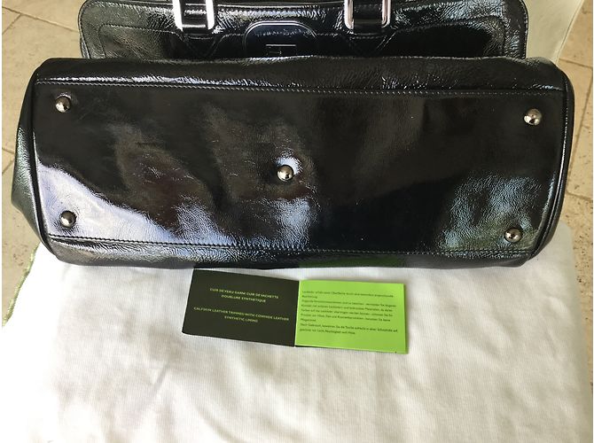 Borsa a mano Longchamp Gatsby Grande in Pelle Vernice Nera Nero - vista 4