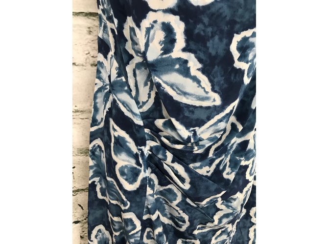 Gerard Darel Dress Blue Cream Silk ref.72056 - Joli Closet