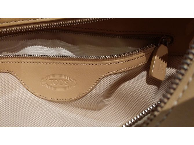Borsa a mano Tod's D-Bag Beige in pelle vernice - vista 5