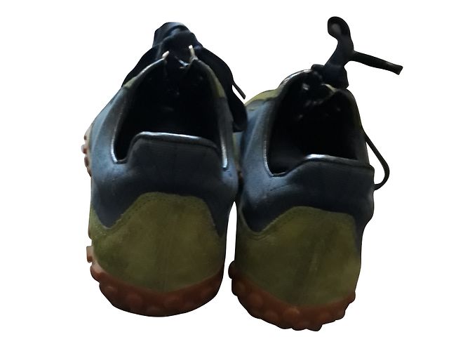Baskets Balenciaga en daim vert et bleu taille 36 - vue 2