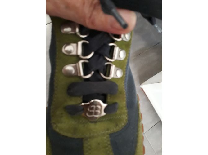 Baskets Balenciaga en daim vert et bleu taille 36 - vue 5