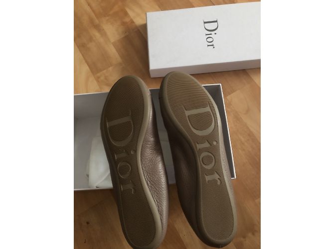Bailarinas Dior Jales Taupe en Cuero 38.5 - vista 3
