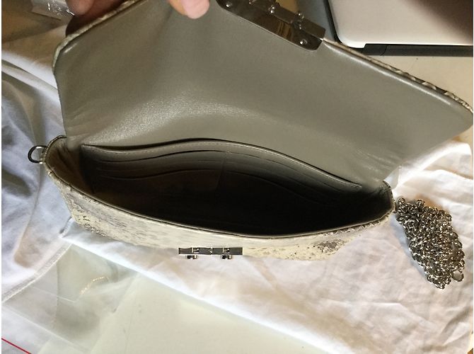 Pochette Dior Lock en Python Beige - vue 5