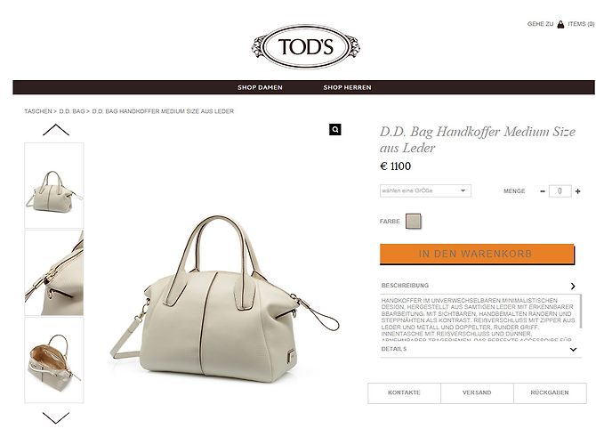 Borsa Tod's D. Bag in pelle eggshell Bianco sporco - vista 12