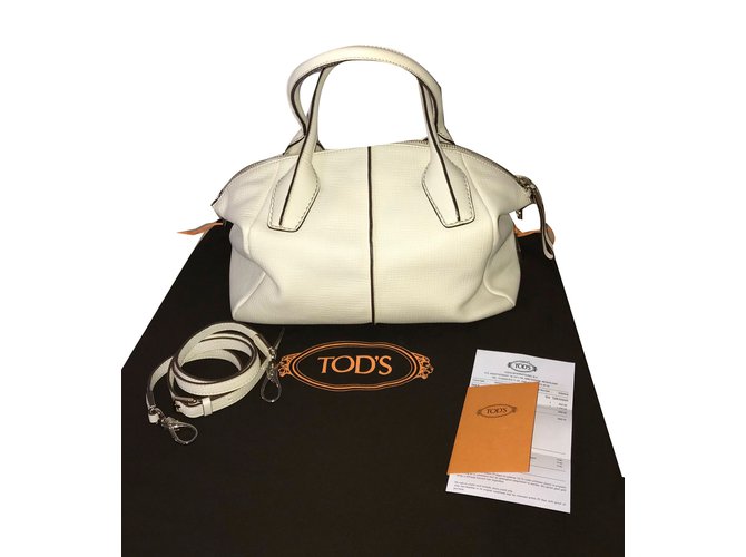 Borsa Tod's D. Bag in pelle eggshell Bianco sporco - vista 2