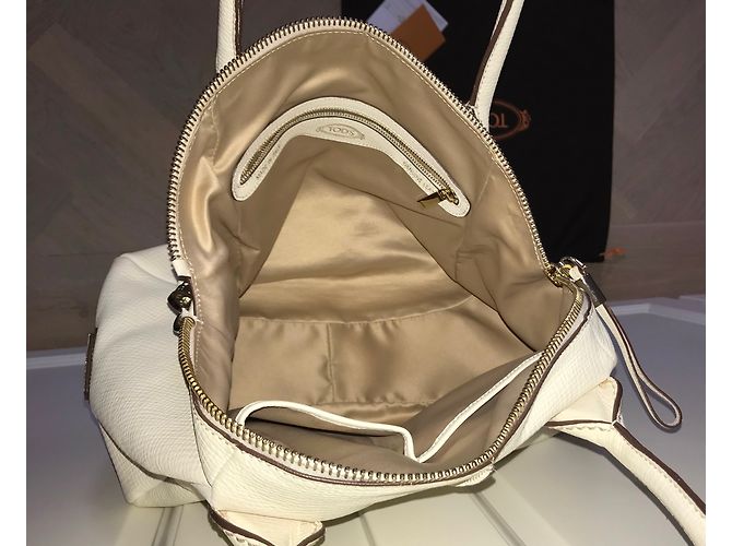 Borsa Tod's D. Bag in pelle eggshell Bianco sporco - vista 3