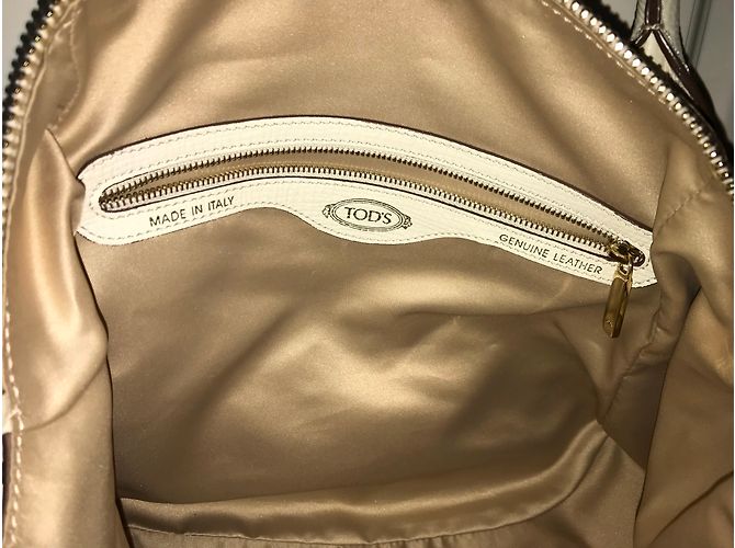 Borsa Tod's D. Bag in pelle eggshell Bianco sporco - vista 5