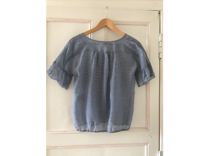 Blouse Bellerose en coton imprimé vichy bleu - vue 2