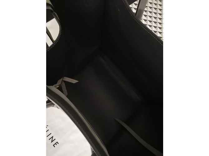 Bolsa de mão Céline Phantom Large em couro com efeito croco cinza - vista 5