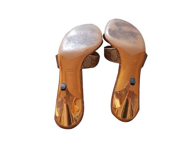 Gucci Bee Mules Leder Gold Golden - Ansicht 2