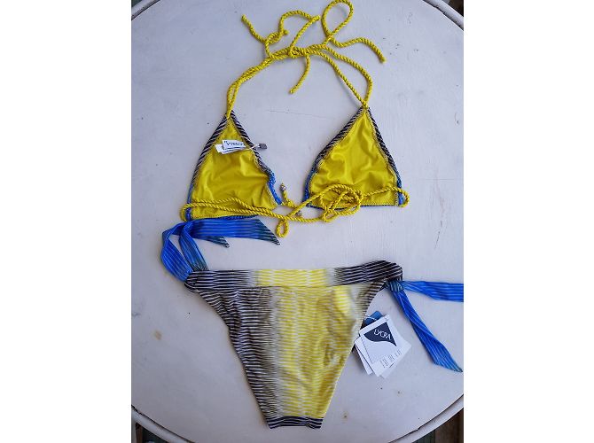 La Perla Badeanzug Blau Gelb Polyamid Größe 44 - Ansicht 3