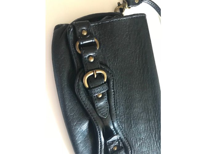Pochette Abaco in pelle di agnello nera Nero - vista 2