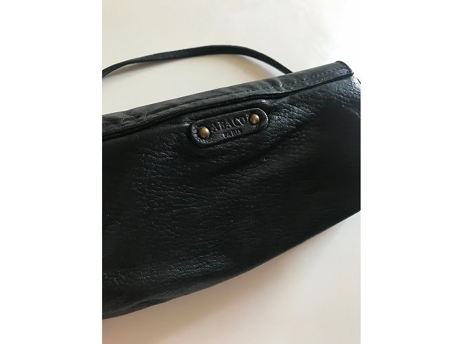 Pochette Abaco in pelle di agnello nera Nero - vista 3