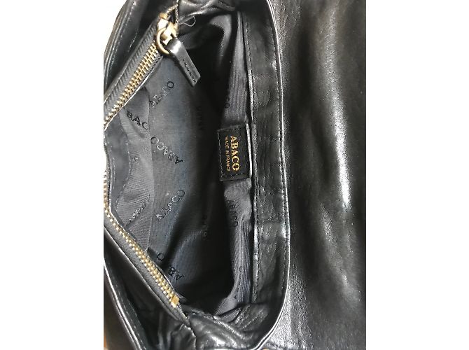 Pochette Abaco in pelle di agnello nera Nero - vista 4
