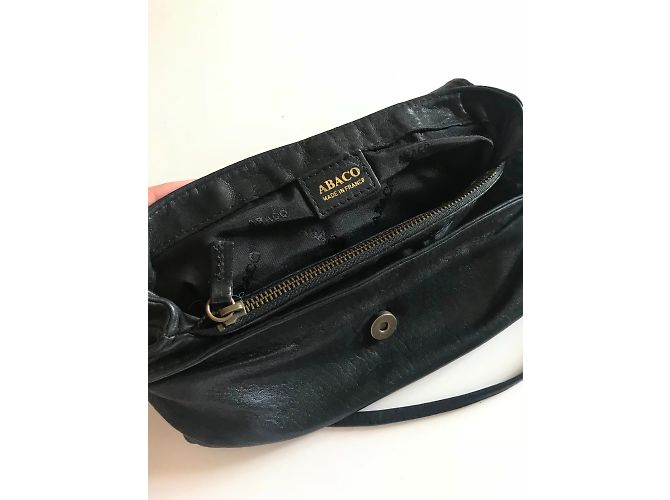Pochette Abaco in pelle di agnello nera Nero - vista 5