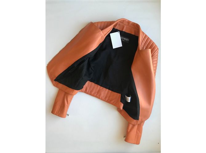 Balmain Quilted leather biker jacket - view 6