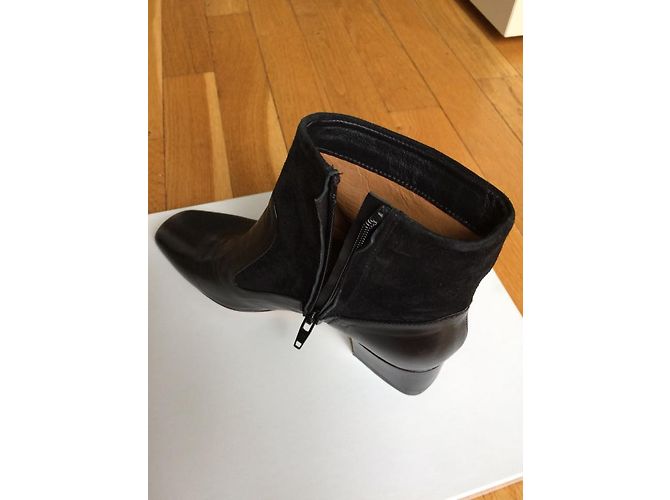 Stivaletti Carel Ottone in pelle nera Nero - vista 3