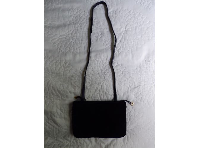 Borsa One step in pelle liscia e scamosciata blu navy - vista 18