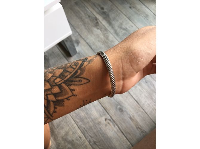 Bracciale David Yurman in Argento con Topazio Blu e Diamanti - vista 4