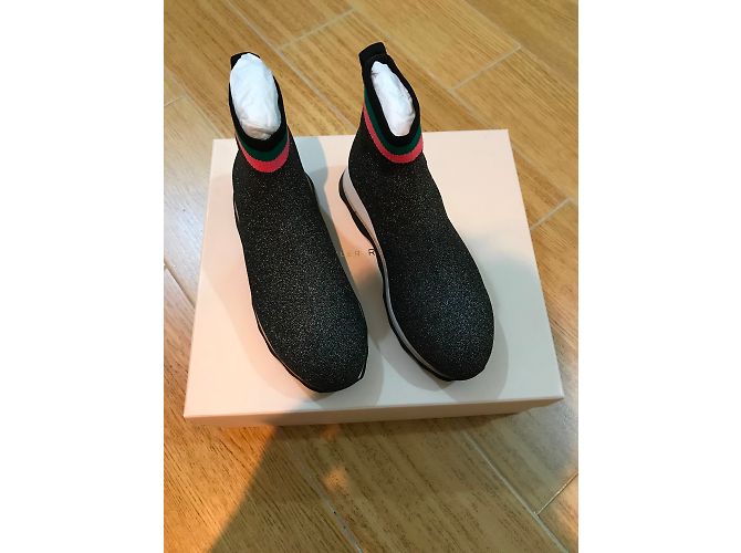 Loeffler Randall Sneaker schwarz Textil mit bunten Streifen - Ansicht 2
