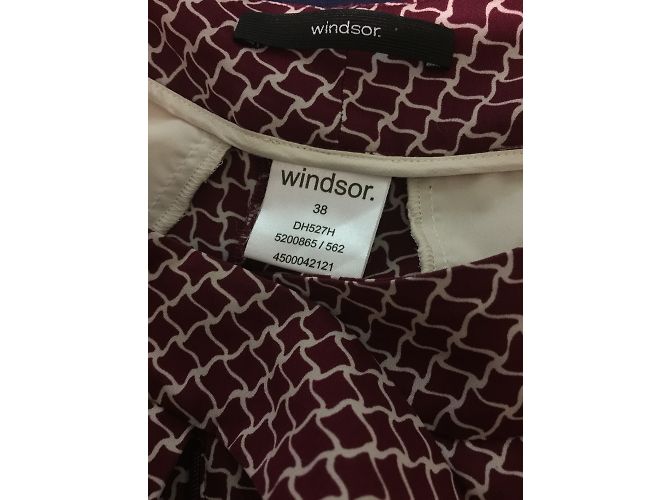 Windsor Pantalon estampado seda Blanco Burdeos - vista 3