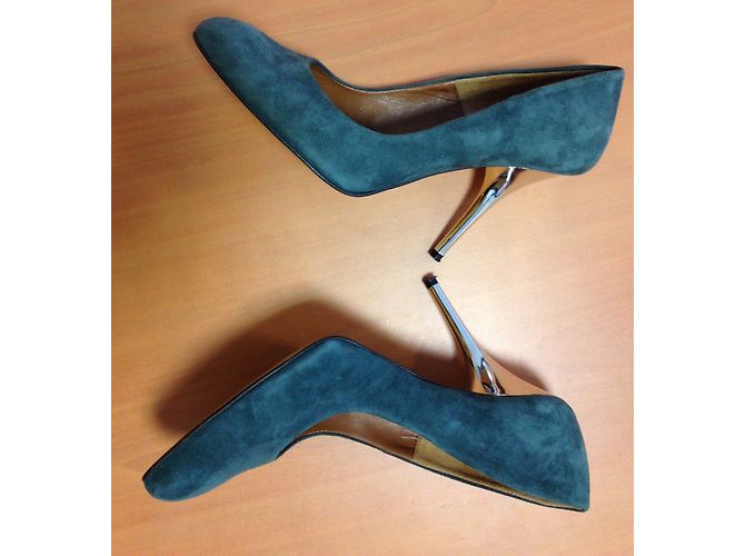 Autre Marque Grüne Pumps aus Hirschleder 9 cm Absatz Größe 38 - Ansicht 5