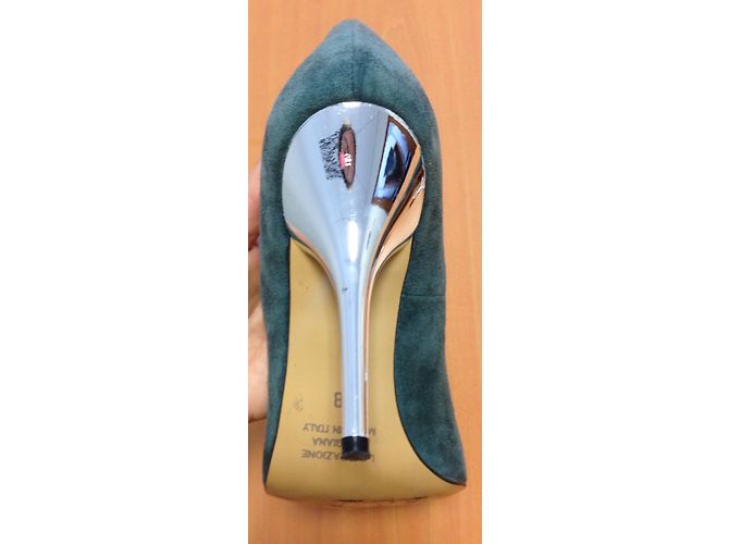Autre Marque Grüne Pumps aus Hirschleder 9 cm Absatz Größe 38 - Ansicht 6
