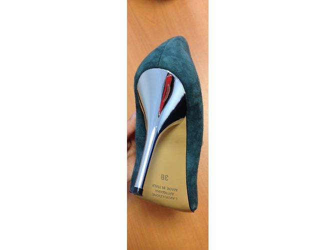 Autre Marque Grüne Pumps aus Hirschleder 9 cm Absatz Größe 38 - Ansicht 7