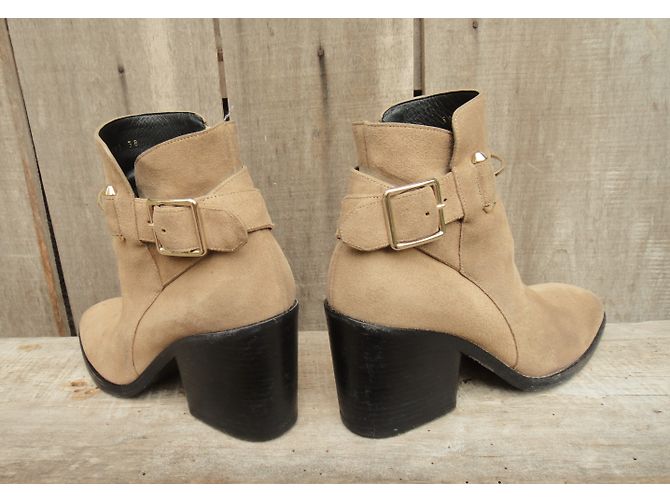 Botines Balenciaga Beige de Ante Talla 38 - vista 5