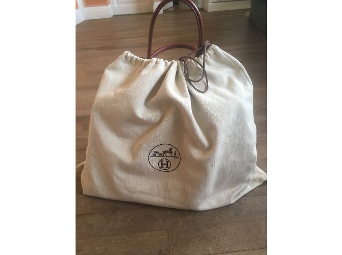 Borsa a mano Hermès Plume in pelle rame - vista 3