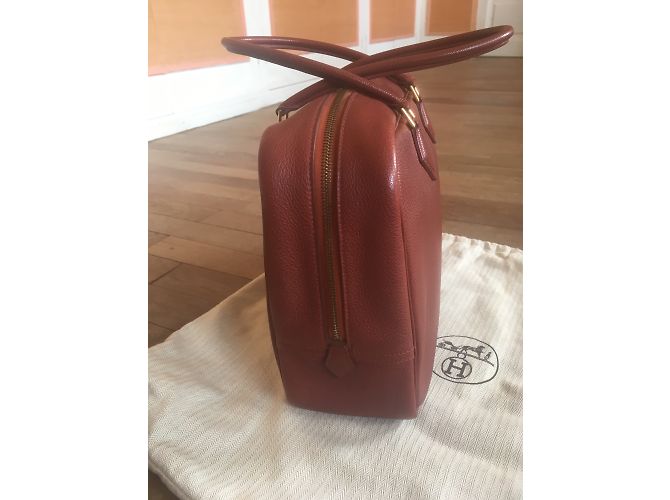 Borsa a mano Hermès Plume in pelle rame - vista 5