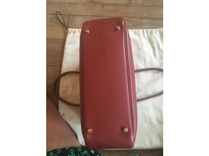 Borsa a mano Hermès Plume in pelle rame - vista 7