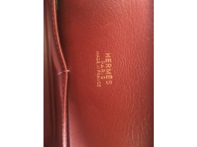 Borsa a mano Hermès Plume in pelle rame - vista 9