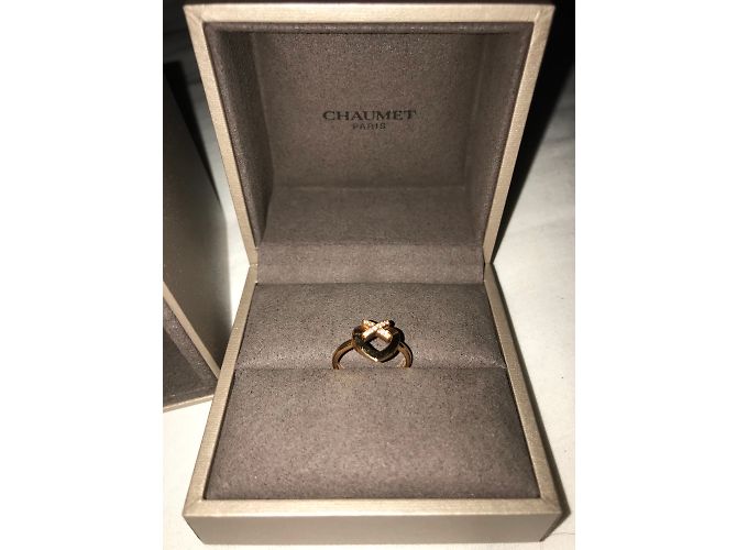 Anello Chaumet Liens in oro e diamanti a cuore D'oro - vista 3