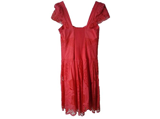 Vestido Karen Millen de encaje y algodón coral - vista 2