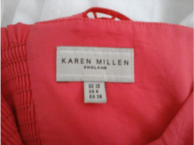 Vestido Karen Millen de encaje y algodón coral - vista 4
