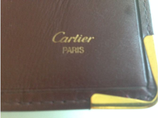 Cartier Valigetta in pelle rosso scuro Bordò - vista 3