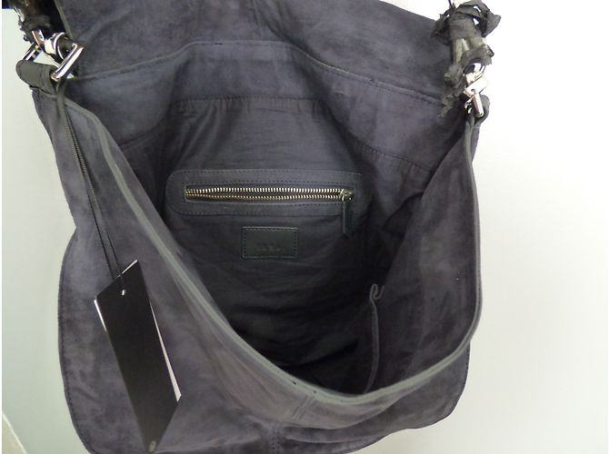 Borsa Messenger Ikks Blu Pelle Effetto Velluto - vista 15