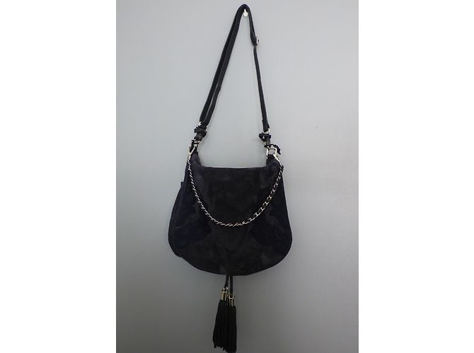 Borsa Messenger Ikks Blu Pelle Effetto Velluto - vista 3