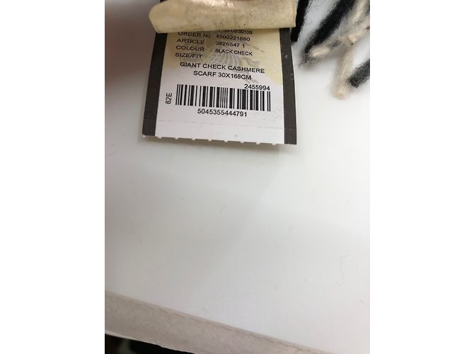 Sciarpa Burberry Black Check in Cashmere - vista 6