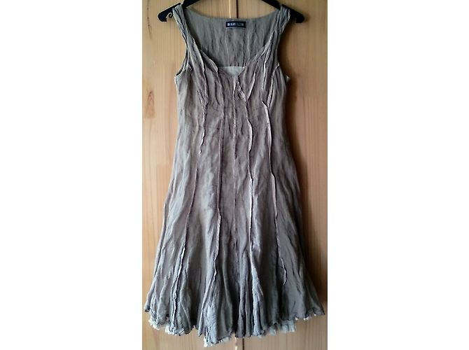 Autre Marque Completo Abito e Bolero DP Jeans in Seta Khaki Cachi - vista 3