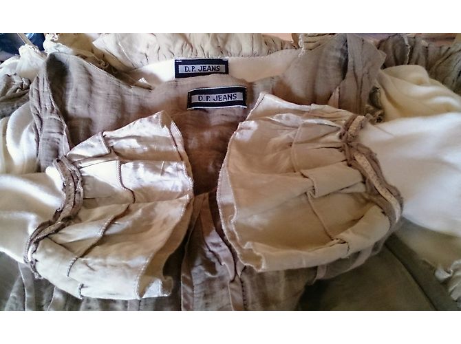 Autre Marque Completo Abito e Bolero DP Jeans in Seta Khaki Cachi - vista 5