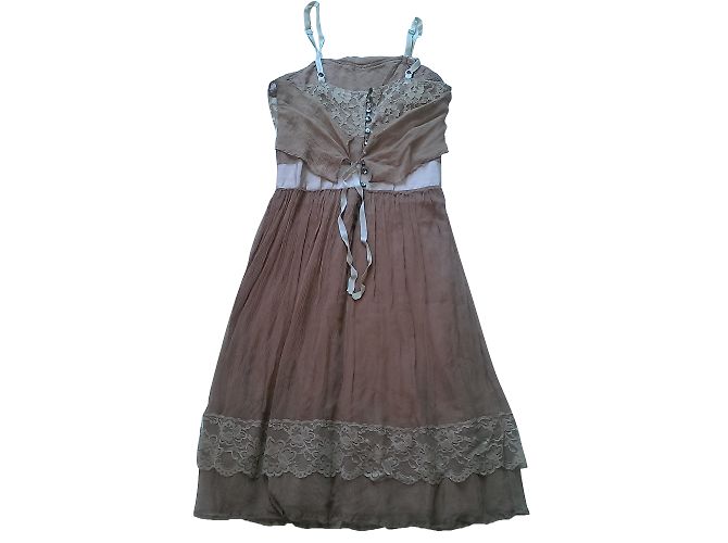 Vestido de seda y encaje Les Petites Rosa - vista 2