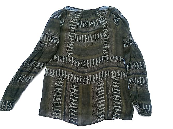 Camicetta di seta Diane Von Furstenberg Marrone Khaki Cachi - vista 2