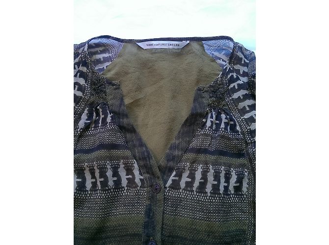 Camicetta di seta Diane Von Furstenberg Marrone Khaki Cachi - vista 6